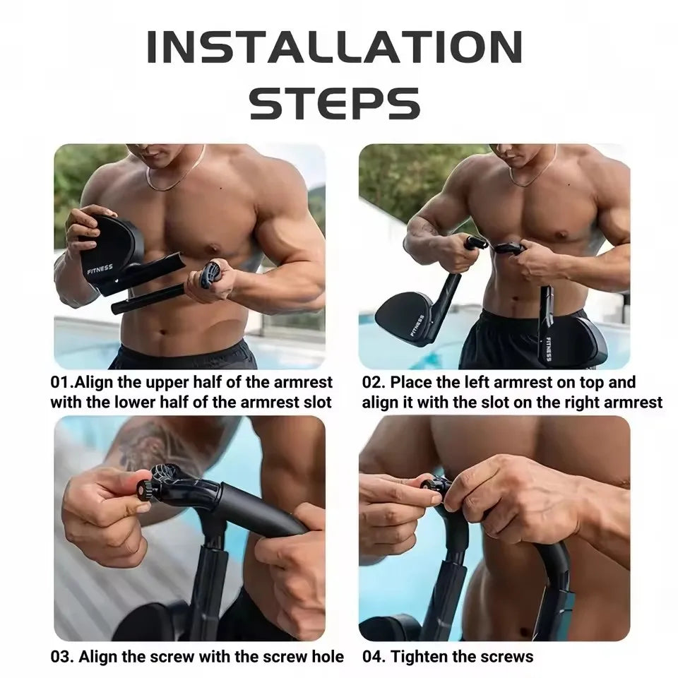 Multifunctional Plank Trainer | Elbow Support Abs Workout Equipment with Digital Timer