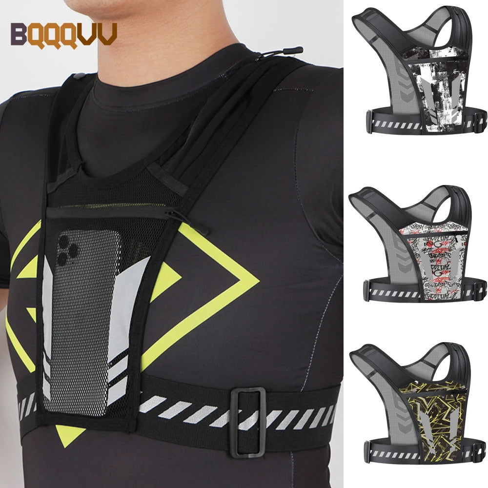 Reflective Running Vest |Phone & Key Holder