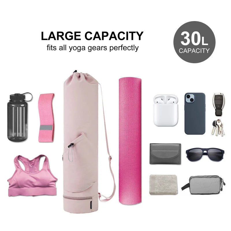 Yoga Mat Bag w/ Water Bottle Pocket & Wet Storage – Multi-Functional Carrier