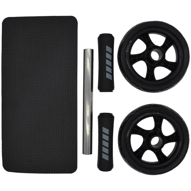 Great-Quality Abs Roller Fitness Equipment 15cm Mute Non-slip Double-Wheel Abdominal Wheel Exercise Ab Work Out Gym Muscle