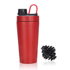 500ML Stainless Steel Protein Shaker Thermos – Gym Water Bottle, Portable Mixer for Powder, Milk & Drinks | Leak-Proof Travel Cup