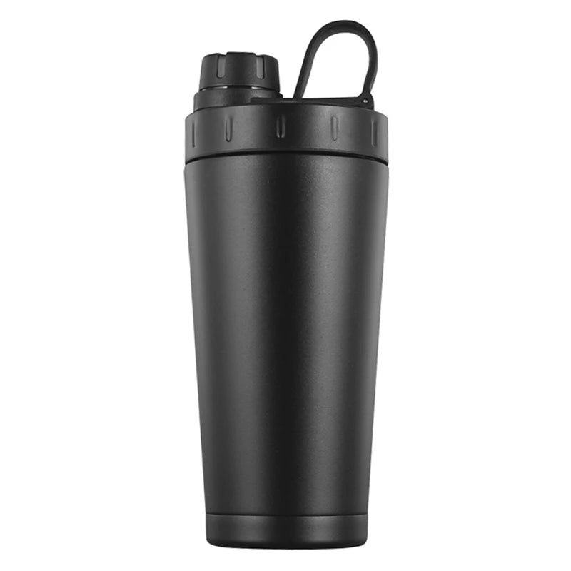 500ML Stainless Steel Protein Shaker Thermos – Gym Water Bottle, Portable Mixer for Powder, Milk & Drinks | Leak-Proof Travel Cup