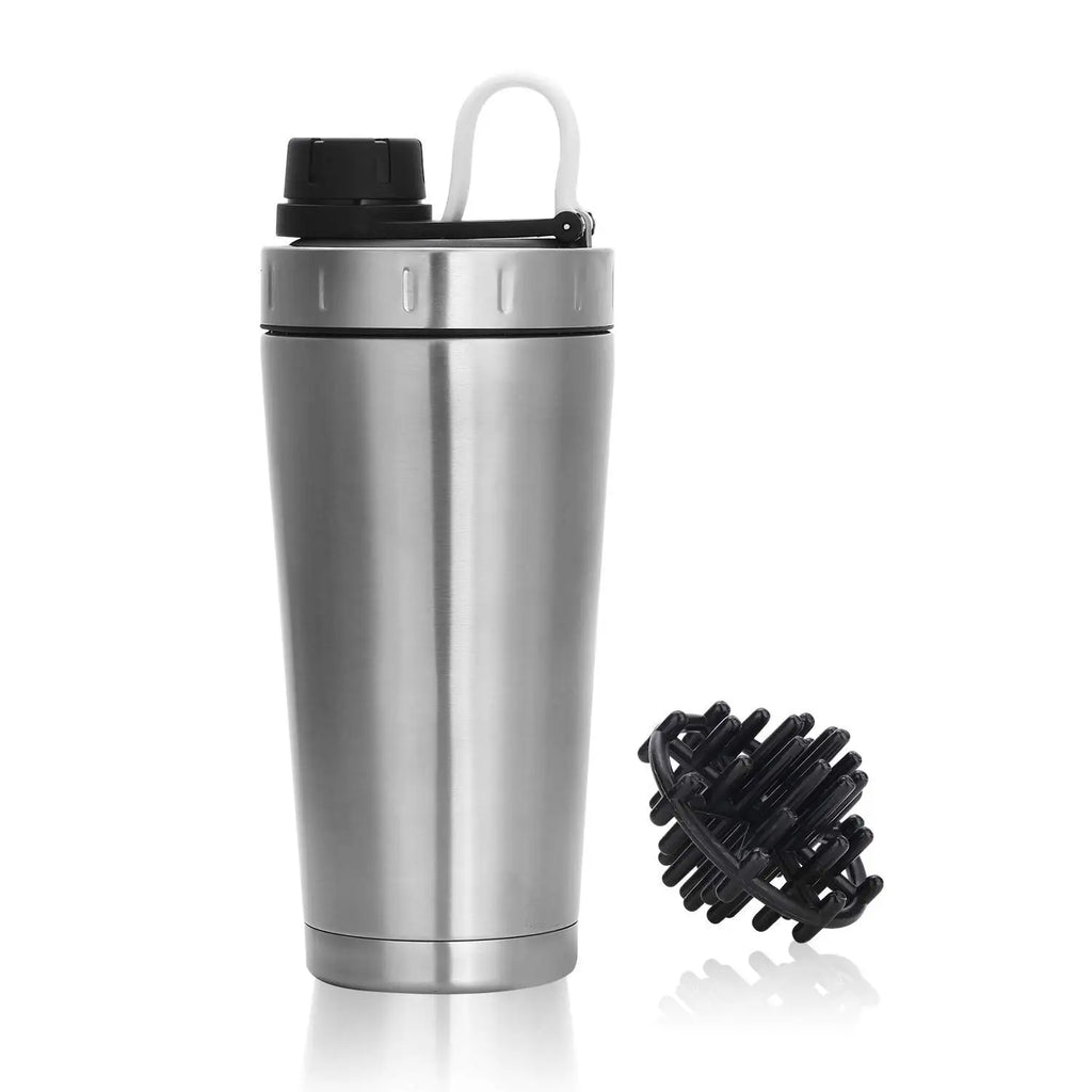 500ML Stainless Steel Protein Shaker Thermos – Gym Water Bottle, Portable Mixer for Powder, Milk & Drinks | Leak-Proof Travel Cup
