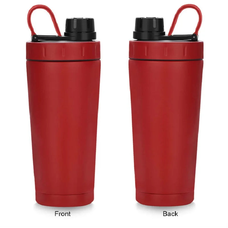 500ML Stainless Steel Protein Shaker Thermos – Gym Water Bottle, Portable Mixer for Powder, Milk & Drinks | Leak-Proof Travel Cup