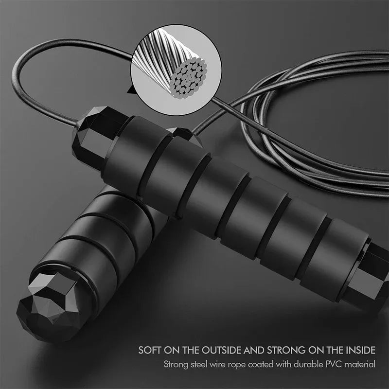 Adjustable Speed Jump Rope with Ball Bearings – Tangle-Free Steel Wire & Foam Handles for Fitness & Weight Loss