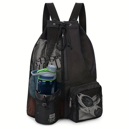 Swim Bag with Wet Pocket |  Mesh Drawstring Backpack