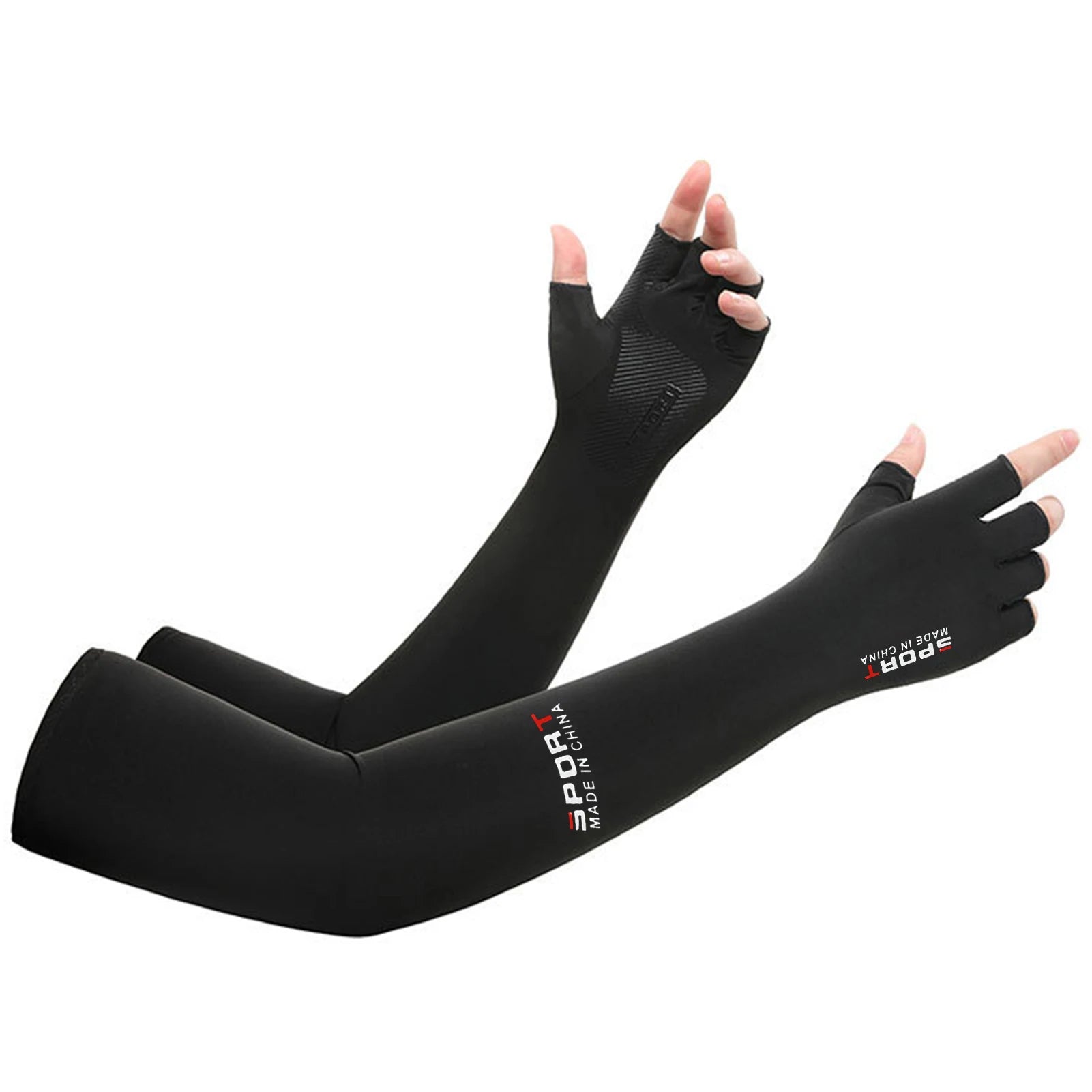 Summer Anti-UV Cooling ‌Ice Silk Arm Sleeves Breathable Stretchy Cover UV Protection Sun Sleeves for Cycling Running Sports 2 pair