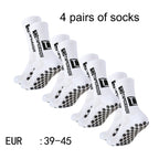 4 pairs of new TC mid tube glued football socks for sports training and competition, non slip and breathable socks