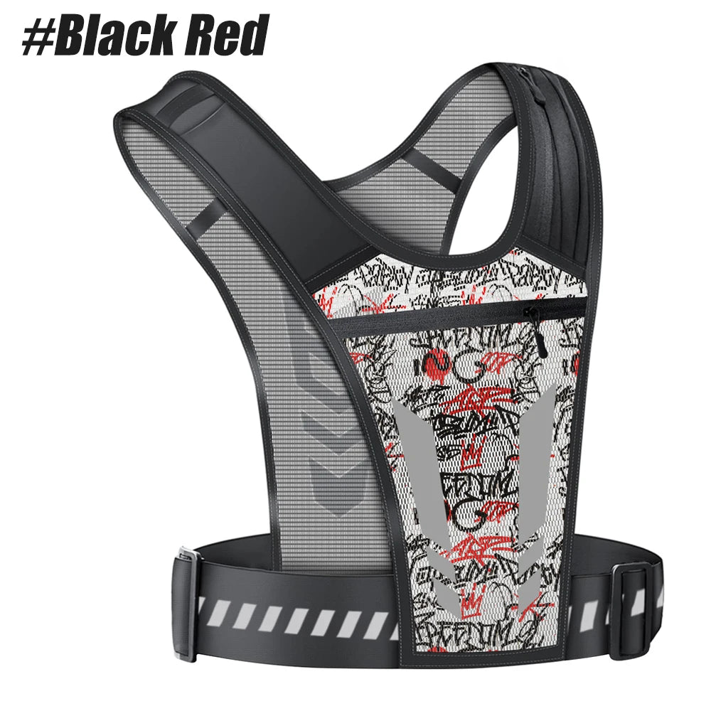 Reflective Running Phone Holder Vest for Men and Women, Jogging, Walking, Exercise,Gym, Workout, 1Pc Adjustable Strap Key Pocket