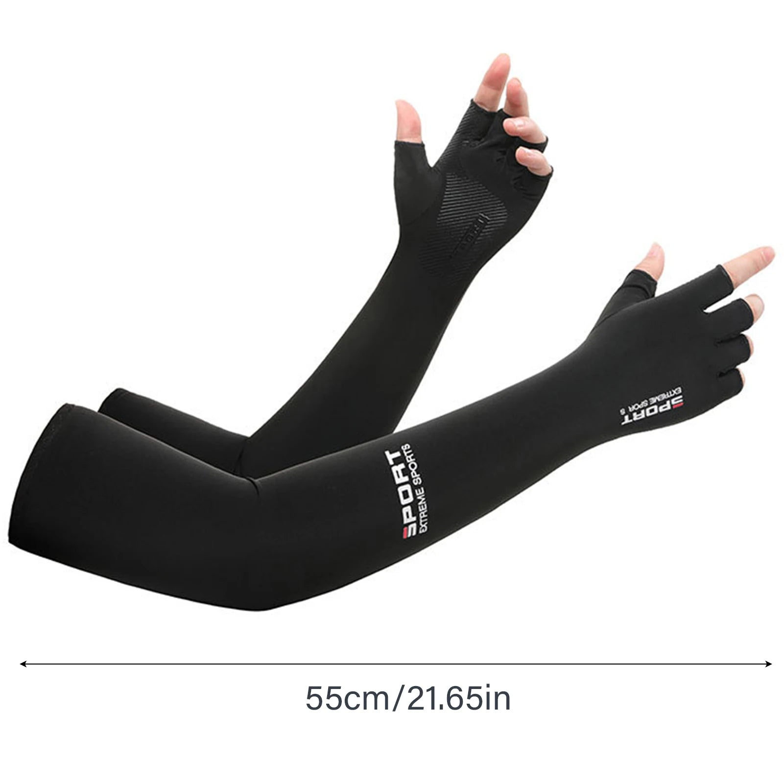 Summer Anti-UV Cooling ‌Ice Silk Arm Sleeves Breathable Stretchy Cover UV Protection Sun Sleeves for Cycling Running Sports 2 pair