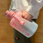 2 Liter Sports Water Bottle With Straw Large Capacity Fitness With Scale Gradient Kettle Outdoor Plastic Portable Water Bottle