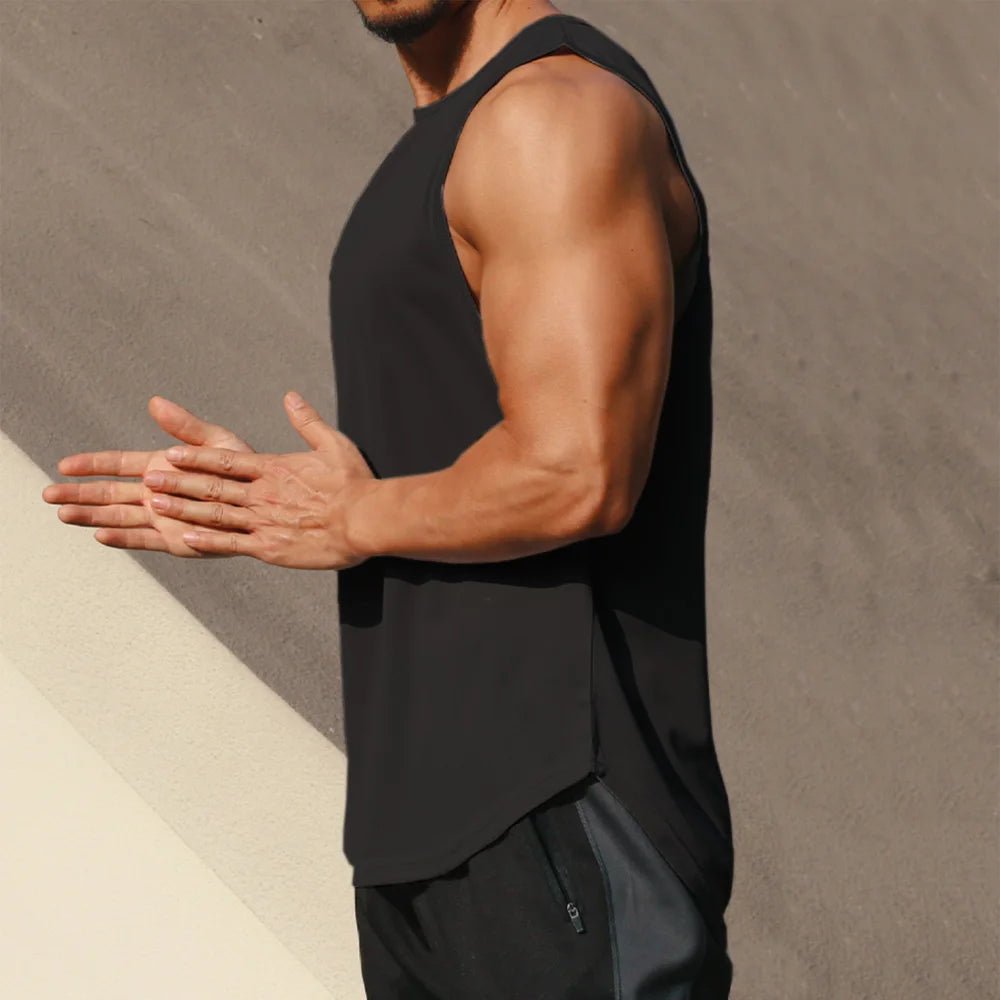 Men's Sleeveless Sports T-Shirt Quick Drying Breathable Tank Top For Running Training Marathon Fitness Vest