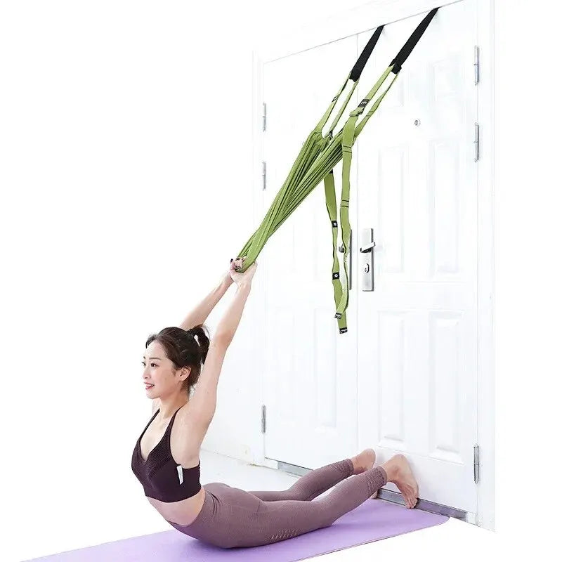 Adjustable Aerial Yoga Strap | Door Hanging Hammock Swing & Handstand Training Rope