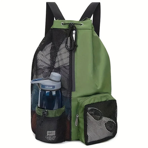 Swim Bag with Wet Pocket |  Mesh Drawstring Backpack