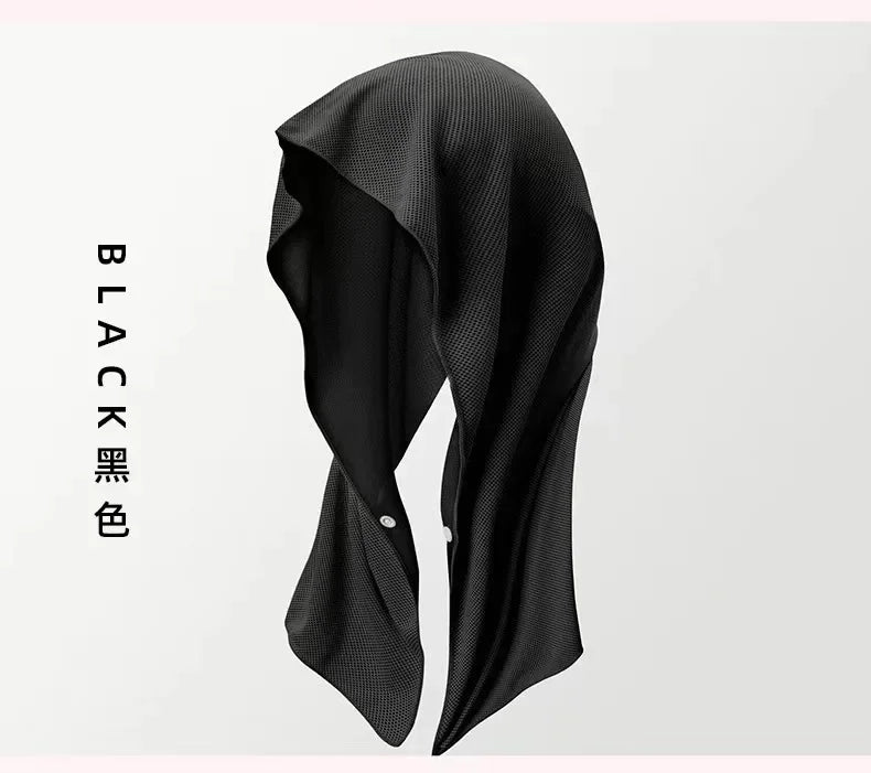 Summer Cooling Hoodie Towel Sweat-absorbent Cool Anti-UV Cycling Soft Cold Sensing Quick-drying Scarf for Fitness Hiking Fishing