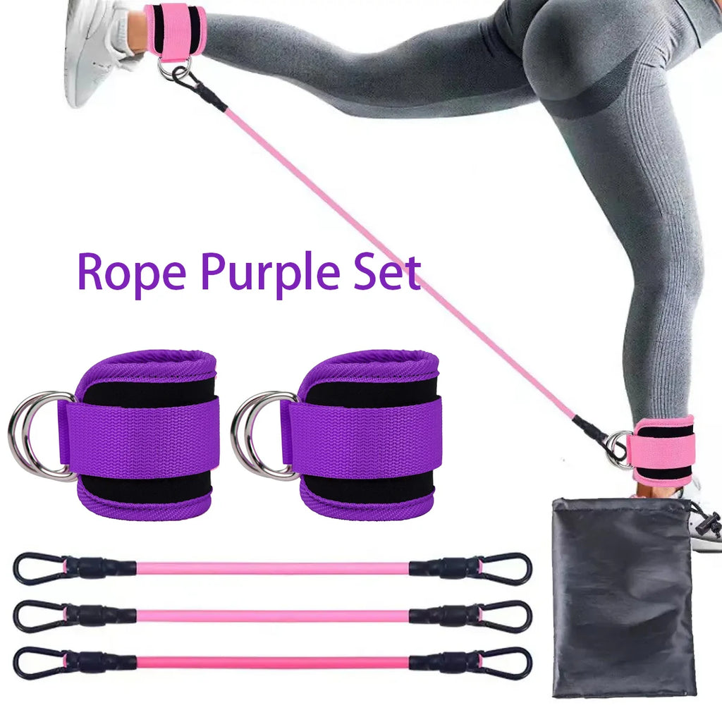 Knöchelriemen-Widerstandsbänder für Hüft- und Beinstärke, Zugseil, Fitness, elastisches Training, Zuhause, Yoga, Pilatus, Crossfit, Workout, Fitnessstudio