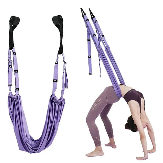 Adjustable Aerial Yoga Strap | Door Hanging Hammock Swing & Handstand Training Rope
