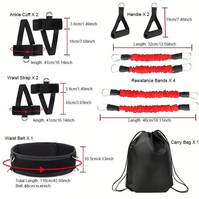 Boxing Pull Belt Bounce Strength Trainer Basketball Jump Agile Pull Rope Bounce Resistance Stretching Trainer Set