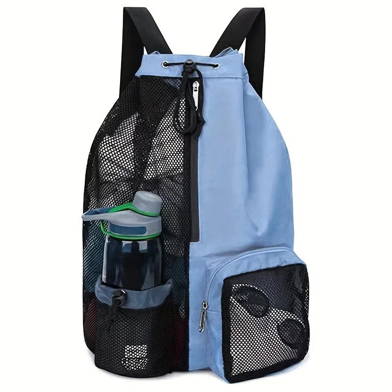 Swim Bag with Wet Pocket |  Mesh Drawstring Backpack