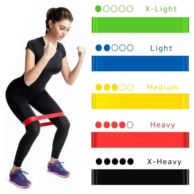 2 pecas Portable Fitness Workout Equipment Rubber Resistance Bands Yoga Gym Elastic Gum Strength Pilates Crossfit Women Weight Sports