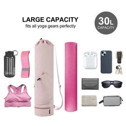 Yoga Mat Bag w/ Water Bottle Pocket & Wet Storage – Multi-Functional Carrier