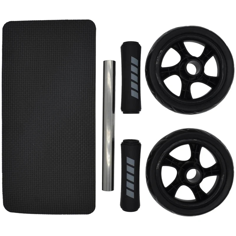 Great-Quality Abs Roller Fitness Equipment 15cm Mute Non-slip Double-Wheel Abdominal Wheel Exercise Ab Work Out Gym Muscle