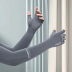 Summer Anti-UV Cooling ‌Ice Silk Arm Sleeves Breathable Stretchy Cover UV Protection Sun Sleeves for Cycling Running Sports 2 pair