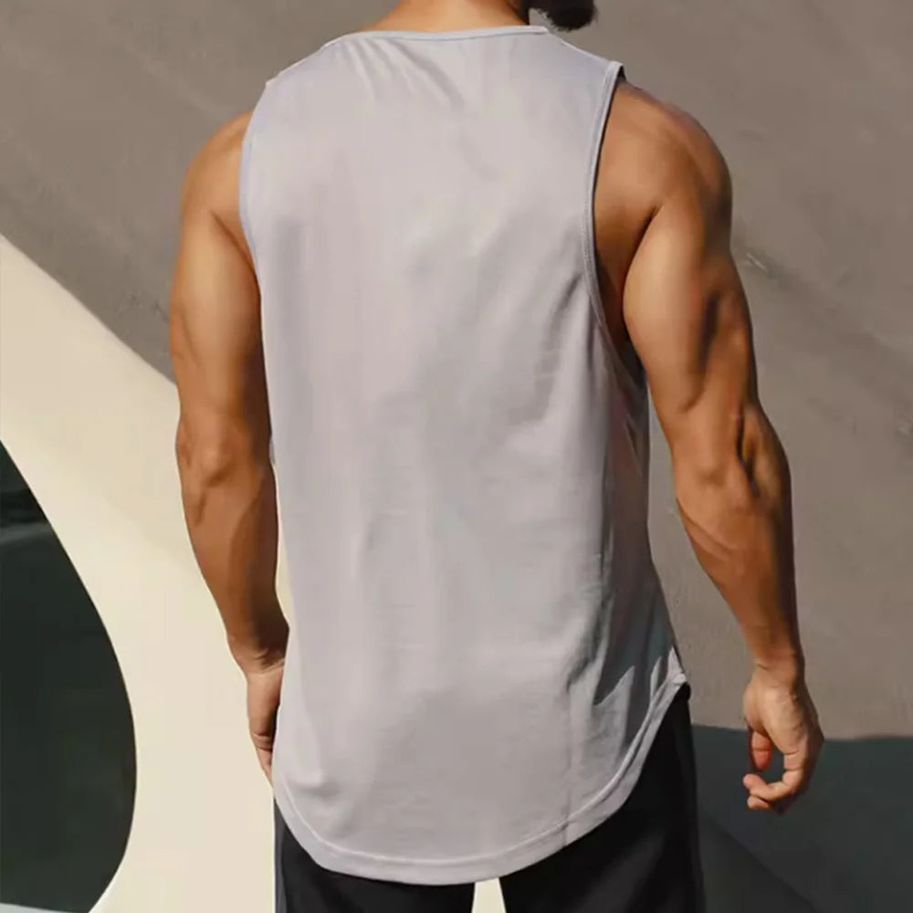 Men's Sleeveless Sports T-Shirt Quick Drying Breathable Tank Top For Running Training Marathon Fitness Vest