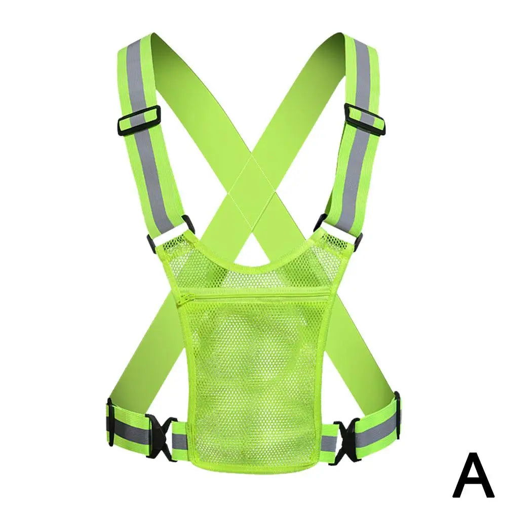 Reflective Safety Vests Lightweight Adjustable Elastic Vest Jacket Hi Vis Reflective Strips for Traffic Control Running Cycling