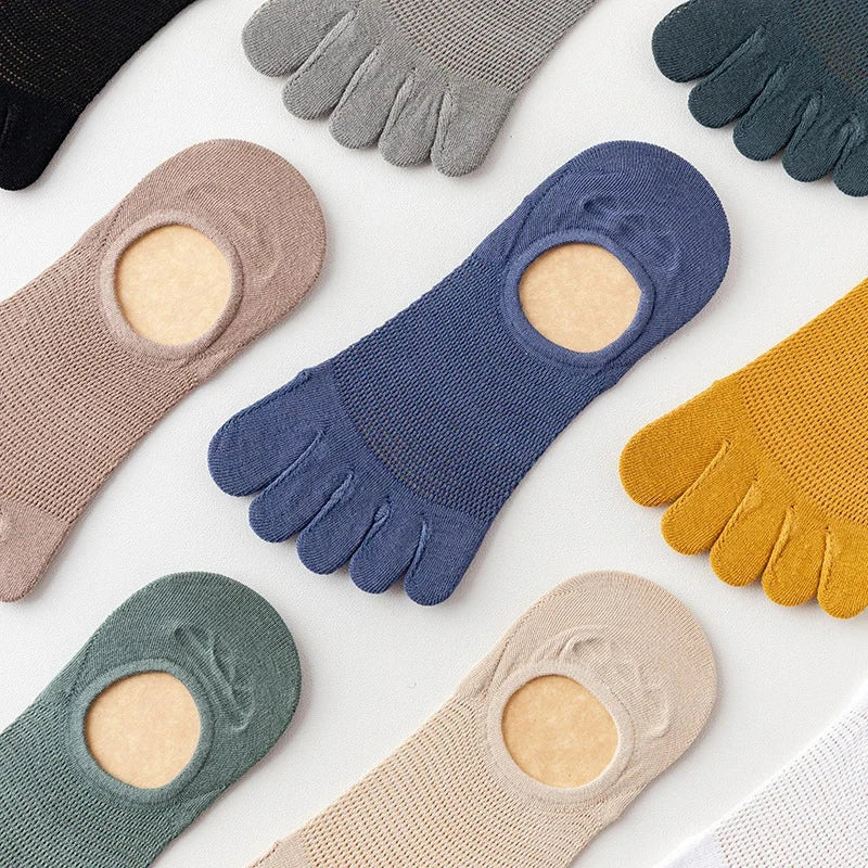 3 Pairs/lot Men's Socks Breathable Sweat Novelty Toe Socks Fashion Casual Breathable Finger Boat Sock High Quality Sox for Male