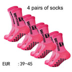 4 pairs of new TC mid tube glued football socks for sports training and competition, non slip and breathable socks
