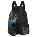Swim Bag Mesh Drawstring Backpack with Wet Pocket Multipurpose Beach Backpack for Swimming, Gym, and Workout Gear
