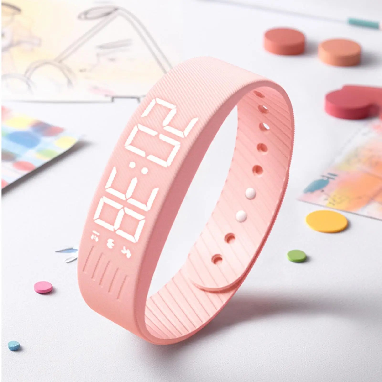 Smart Bracelet LED Digital Waterproof Smart Clock Smartband Silent Adjustable Smart Band Vibration Alarm Reminder Watch