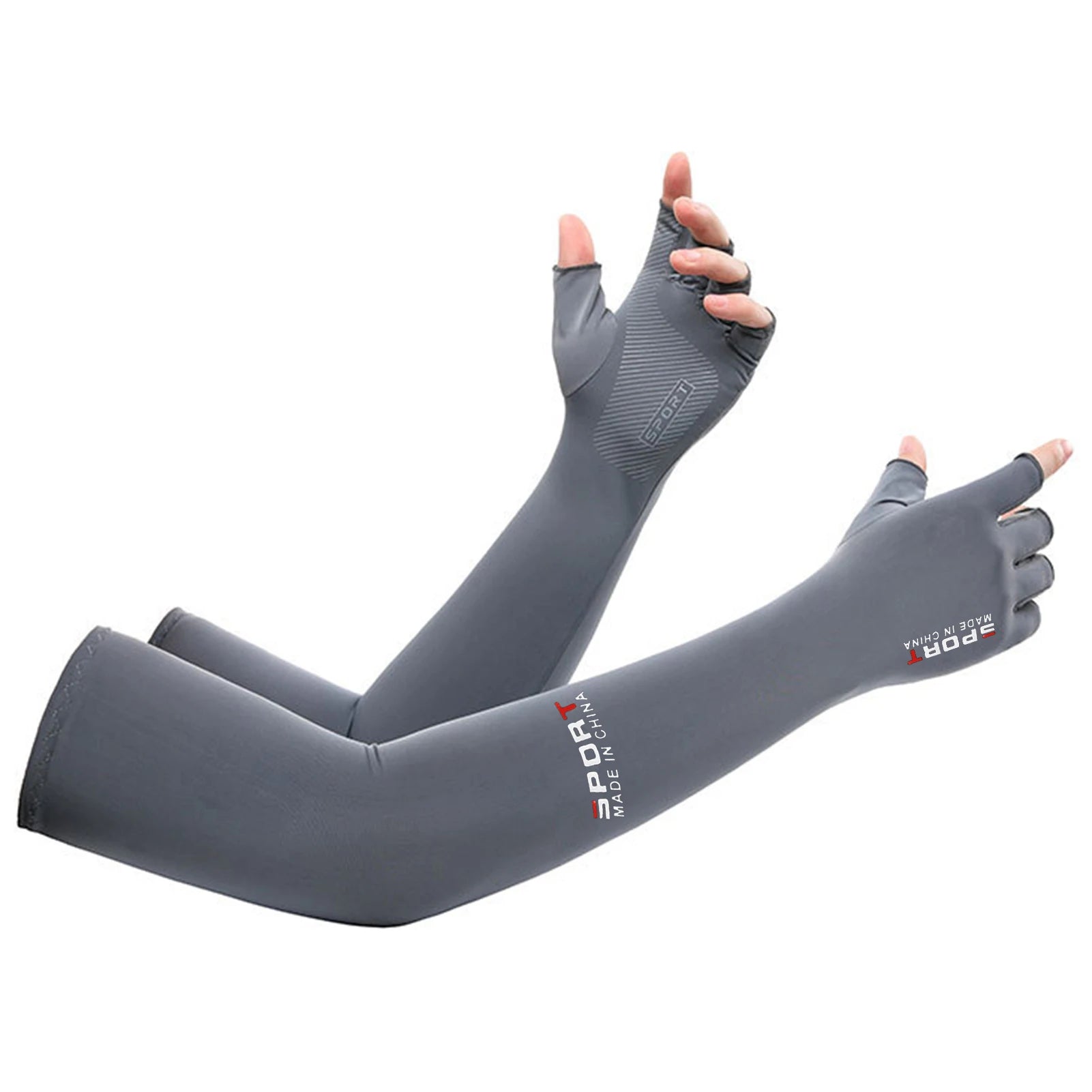 Summer Anti-UV Cooling ‌Ice Silk Arm Sleeves Breathable Stretchy Cover UV Protection Sun Sleeves for Cycling Running Sports 2 pair