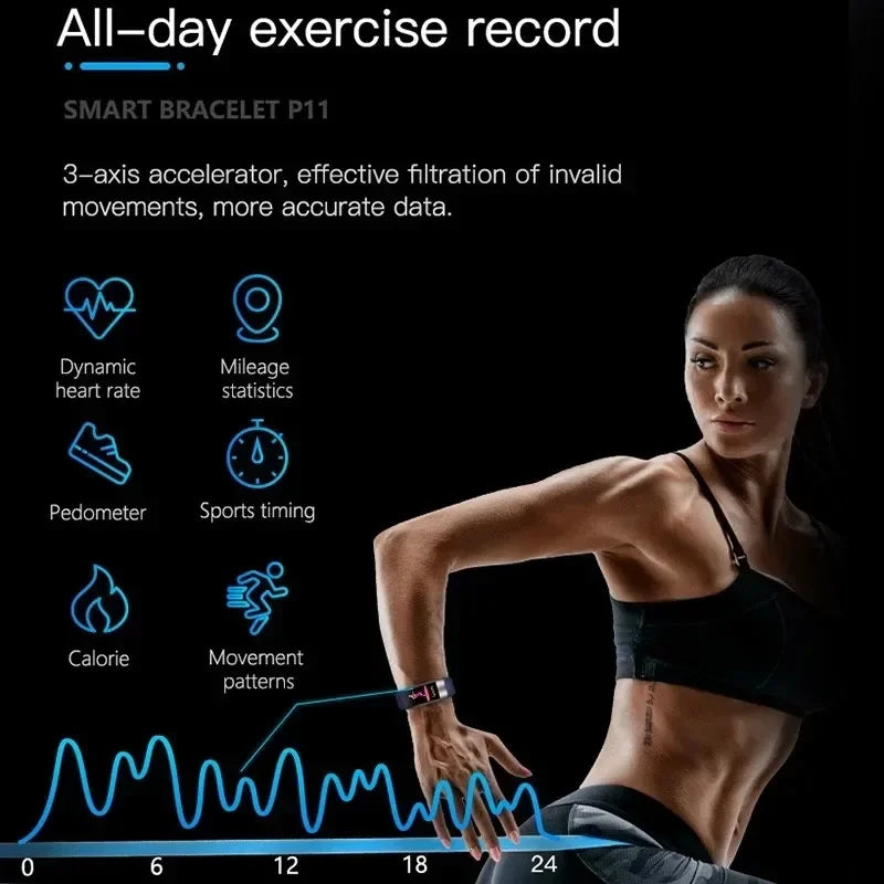 P11 Plus Smart Bracelet Smartwatch Ekg Smart Wristband Waterproof Activity Tracker Heart Rate Smartband Fitness Bracelet For Men