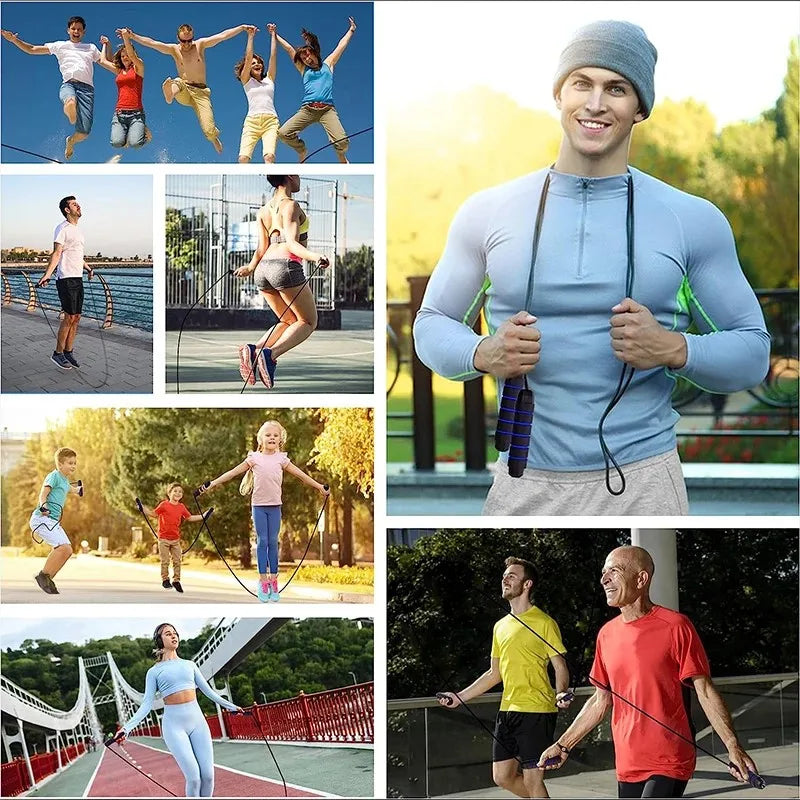 Adjustable Speed Jump Rope with Ball Bearings – Tangle-Free Steel Wire & Foam Handles for Fitness & Weight Loss