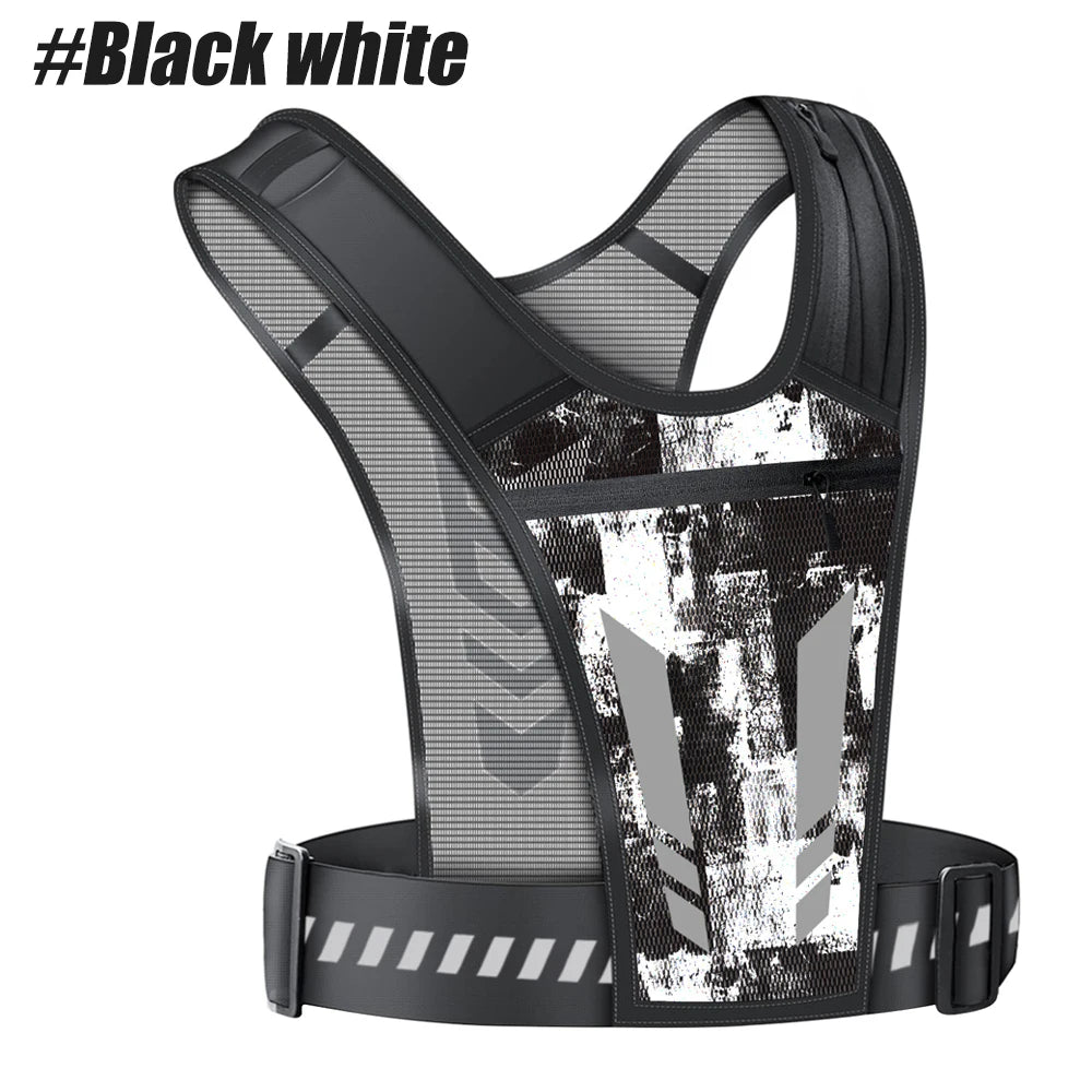 Reflective Running Phone Holder Vest for Men and Women, Jogging, Walking, Exercise,Gym, Workout, 1Pc Adjustable Strap Key Pocket