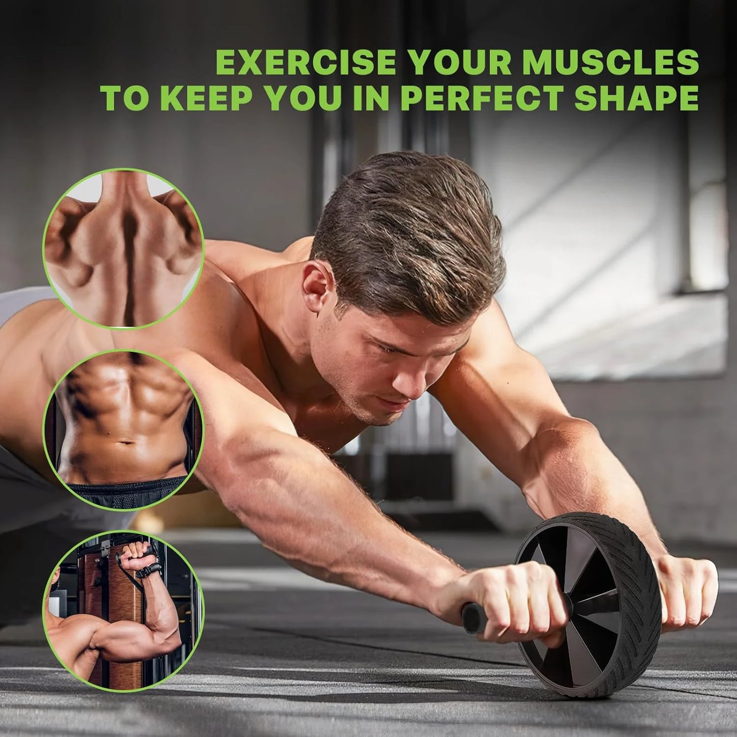 Ab Roller Wheel, Abs Workout Equipment for Abdominal & Core Strength Training, Exercise Wheels for Home Gym, Fitness Equipment