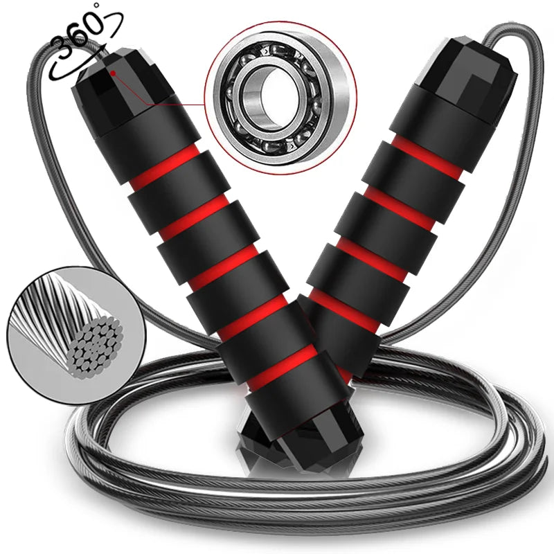 Adjustable Speed Jump Rope with Ball Bearings – Tangle-Free Steel Wire & Foam Handles for Fitness & Weight Loss