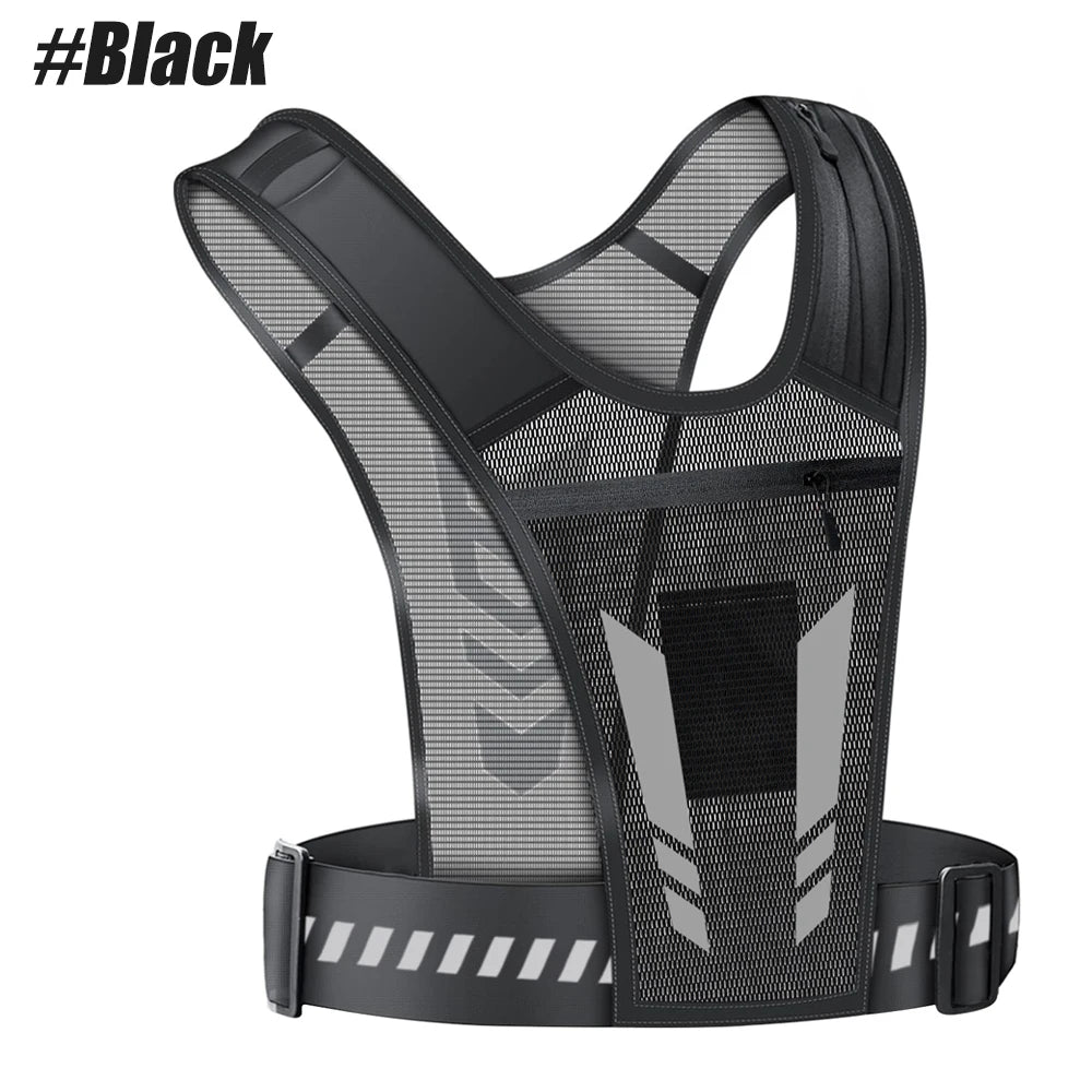 Reflective Running Phone Holder Vest for Men and Women, Jogging, Walking, Exercise,Gym, Workout, 1Pc Adjustable Strap Key Pocket